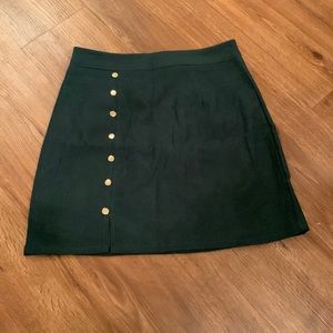 Green and gold button skirt